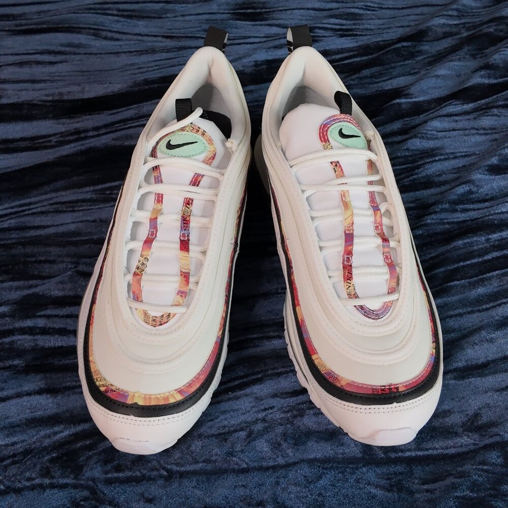 Nike Air Max 97, size 9, white and multi color